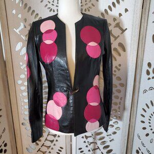 Belle Sport Genuine Leather Black and Pink Size S